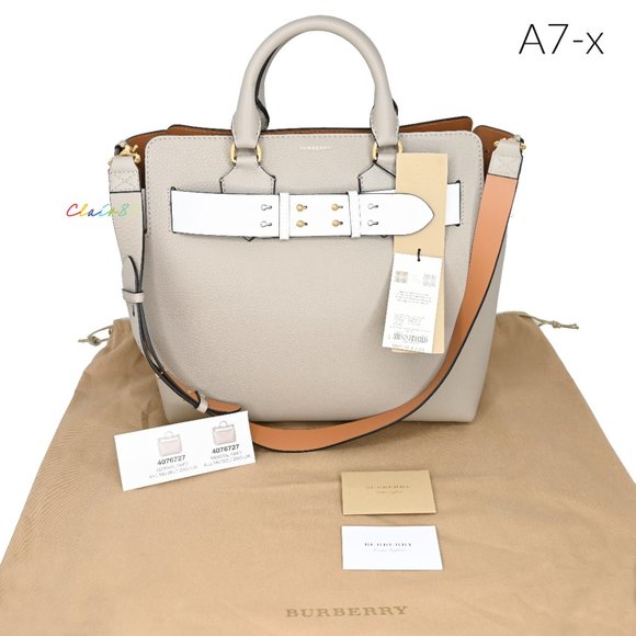 Burberry Medium Marais Belt Two Tone Colors Leather Satchel - Picture 5 of 10